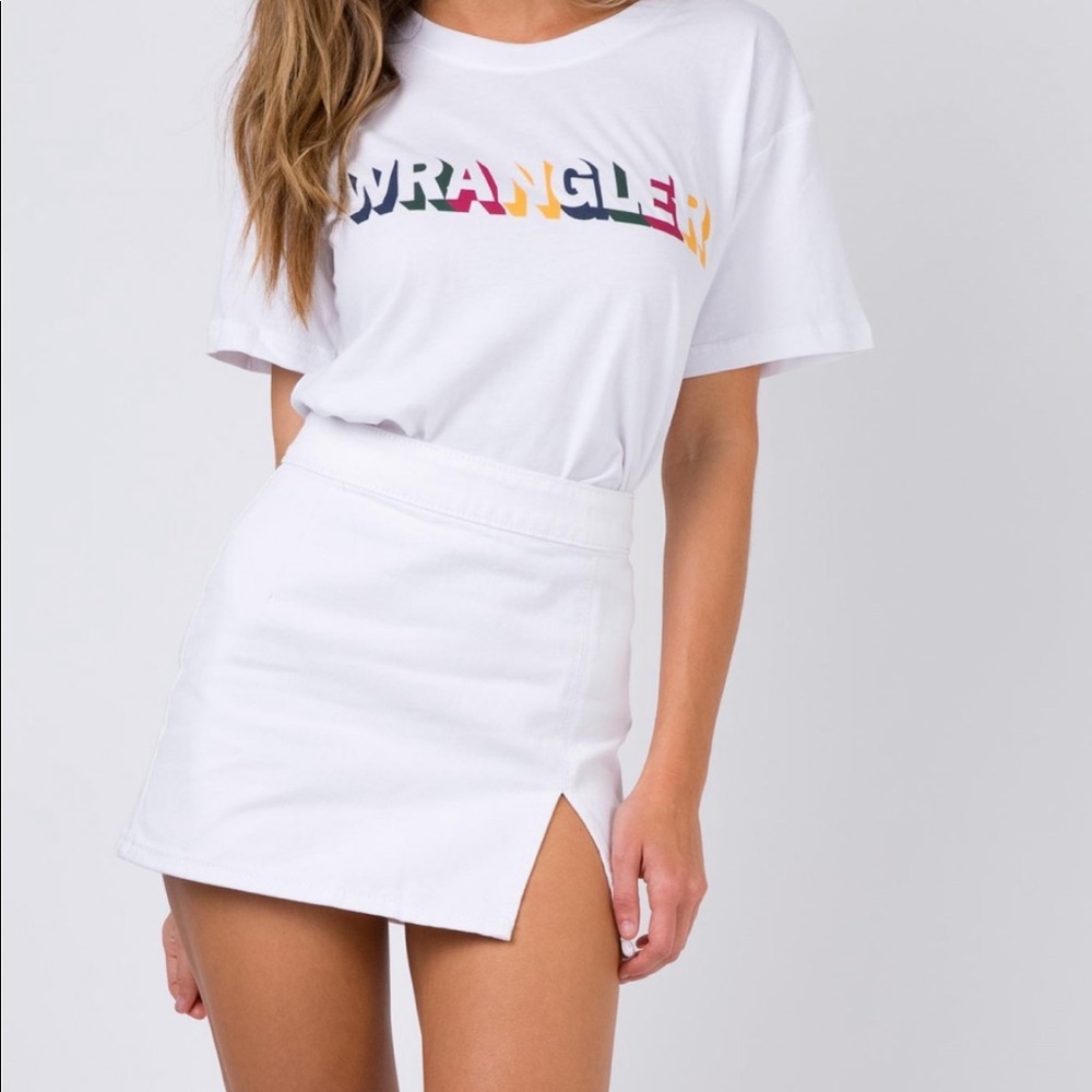 Princess Polly Lola white mini skirt
